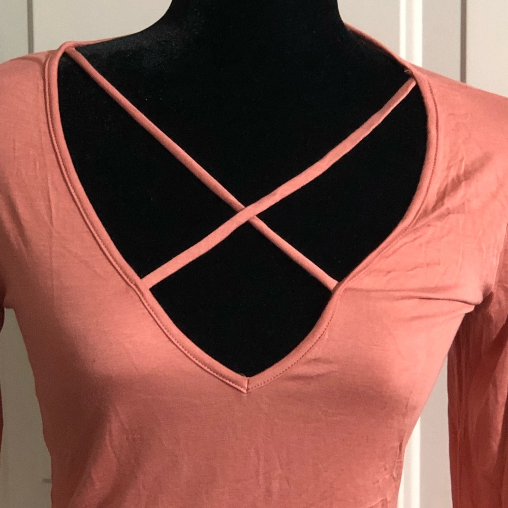 NEW Criss cross boutique shirt Jolie coral - Picture 2 of 5